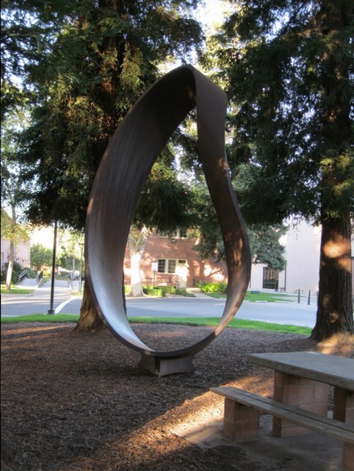 Not far from the DeRosa University Center is a small redwood grove that includes art and picnic tables. It’s a perfect place for a quiet lunch or time for reflection.